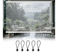 Générique Stores Enroulables Transparents Imperméables pour Balcon 40-220cm | Store Pergola Clairs, Rideau Pare Vent Terrasse, Volets Roulants Anti Pluie Extérieur pour Balcon(B80xH150cm)