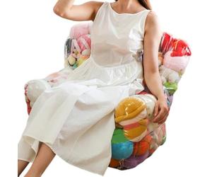 Générique Stuffed Animal Storage Chair - Plush Animal Organizer Beanbag | Transparent Plush Doll Storage | Extra Large Capacity, See-Through Design, Durable Zipper Closure, Kids Teens Adults Parents