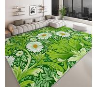 Générique Style Scandinave 140 x 200 cm Moderne Tapis de Salon, Doux Botanique Vignes Floral Marguerite Imprimé Tapis - Moquette Antidérapant pour Salle à Manger Chambre Couloir Bureau Salle de Jeu