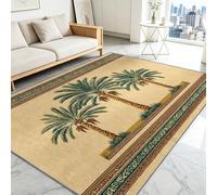 Générique Style Victorien Beige Tapis Salon Résistant aux UV Tapis Chambre Adulte Fille Doux Moelleux Descente de lit AntidéRapant Palmier Coco Vintage Tapis 120 x 170 cm Decoration Chambrel