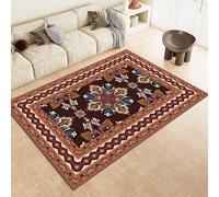 Générique Style Vintage Et Européen Tapis 80x150cm Style Ethnique Antidérapant Poils Bas Moquettes Sol Décoration Durable Doux Machine Tapis pour Salon Chambre Balcon Couloir 13y233