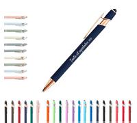 Générique Stylo à bille personnalisé avec gravure I Stylo Personnalisable prénom | Cadeau Mariage Anniversaire Collegue | Stylo avec embout tactile (Rose Gold, 1)