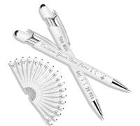 Générique Stylo à bille personnalisé avec gravure laser, stylo à bille avec stylet, ensembles avec 10/20/50/100, boîtier en différentes couleurs Blanc 20
