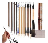 Générique Stylo d'écriture chinois - 75 g de laine de bois professionnelle | pour la peinture traditionnelle, équipé d'un sac pour stylo, tissu d'écriture, parfait pour les débutants en dessin dét