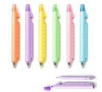 Générique Stylo multifonction 5-en-1 avec règle et embout tactile (6PCS) | Stylo multifonction : règle double unité, stylet tactile, surligneur, support pour téléphone et stylo d’écriture