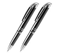 Générique Stylos à Bille LED en Métal Noir Utilisation Confortable Lot de 2 Design Créatif, Glisse Fluide sur Pages pour Fournitures Scolaires et Bureau