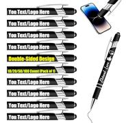 Générique Stylos à bille personnalisés à encre gel en vrac, stylos à bille rétractables, stylet gravé au laser personnalisé avec nom, texte, logo, stylo à bille en métal