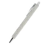 Générique Stylos à bille rétractables scintillants avec design strass mode | Écriture fluide et prise en main ergonomique pour une utilisation quotidienne élégante Colorful silver