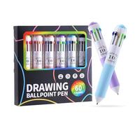 Générique Stylos Bille,Multifonction 10 en 1 Jouet 6 Pièces - Assortiment de Couleurs Stylo Bille 6 Unités | Pour Bureau Maison École Fêtes Anniversaire Cadeaux Journalisme Idées Cadeaux