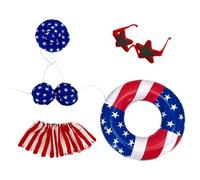 Générique Summer Porch Goose Outfit - Lawn Duck Sunglasses Swim Ring Costume Set, Decorative Garden Dress Accessories | Outdoor Patio Yard Decor for Festivals, Birthday Parties, Deck, Halloween Use