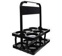 Générique Support à Bouteilles de Bière et Vin Portable en PP Noir Poignée, Rangement Pratique pour 6 Canettes, pour Hôtels et Bars