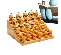 Générique Support à brochettes en bambou à 5 niveaux - Présentoir alimentaire pour apéritif de fête, plateau de service pour barbecue, cocktail, mariage, buffet, fruits, décoration de table