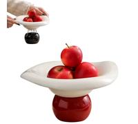 Générique Support à fruits en céramique avec égouttoir, élégant support pour plateaux de fruits et desserts, assiettes en porcelaine polyvalentes pour événements, restaurants et fêtes