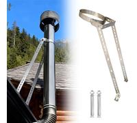 Générique Support de cheminée Extensible en Acier Inoxydable, réglable, pour Conduit de poêle, Support Mural en Acier Inoxydable pour tubage de cheminée, Collier de Serra