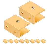 Générique Support Étagère Verre en Aluminium Carré en U, Lot de 10pcs avec Pince Sécurisée pour Fixation Murale, Design Moderne et Usage Polyvalent en Salons et Salles de Bains