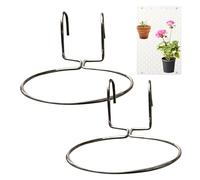 Générique Support mural végétal - Lot 2 anneaux fixe pots fleurs | Ferme porte-jardinière robuste | Cercle métallique accroche sans perçage, pour chambre bébé, entrée, maison, séjour, balcon