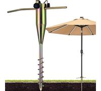 Générique Support Parasol À Enfoncer dans Le Sol | Monture De Parasol en Métal | Pied de d'Extérieur - pour Jardin Terrasse Pelouse Plage Camping