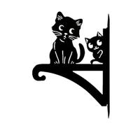 Générique Supports de en métal Support mural forme chat pour jardinière | Porte-Pot de Fleurs pour propriétaires et locataires appartement salon balcon bureau