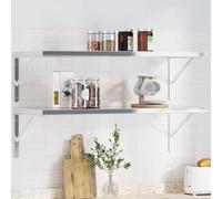 Générique Supports d'étagères 4 pcs 40x2,5x25 cm argenté Acier Inoxydable, étagère Murale argentée pour bibliothèque, Cuisine, Jardin, Bricolage, Rangement Mural