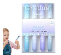 Générique Surligneurs esthétiques | Pastel dégradé esthétique 4 couleurs pour le bureau | Protection des yeux Key Mark Peinture Ligne Oblique Tête Main Compte Stylo, Bible Surligneurs Et Stylos