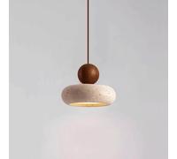 Générique Suspension Luminaire en Travertin Naturel - Lampe de Chevet Suspendue Style, Lustre pour Salle à Manger, Cuisine, Chambre, Plafonnier LED 3000K RéglableWalnut,One Size