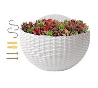 Générique Suspension Murale pour Demi-Lune - Panier Suspendu en rotin Rustique avec Crochets | Cache-Pot Mural pour Balcon | pour Extérieur Intérieur Maison Balcon Rampe Rebord Fenêtre Jardin Jardin