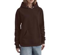 Générique Sweat à Capuche Femme Pull Doublure Polaire Renard Argenté Épaules Tombantes Confort Doux pour l'hiver Idéal pour Les Jours Froids et Le Cocooning (Coffee, M)