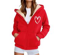 Générique Sweats Femme Polaire Sweat à Capuche Veste avec Zippée Couleur Unie Hiver Garder Manches Longues Manteaux Poche Zippée Blouson Thermique Casual Travail Sport Sweat