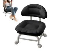 Générique Swivel Stool, Workshop Chair, Rolling Caster, Low Backrest | Silent 360° Casters, Padded Seat - Perfect for Workshop, Home, Garage, Studio, Office, Cleaning, Pedicure, Crafts