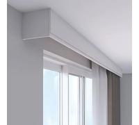Générique Système de Tringle à Rideaux 3 en 1 Robuste avec Double Tringle et cantonnière, Coffre décoratif Mural/Plafond pour Une Glisse Fluide des Rideaux, idéal pour la Maison et Le Bureau