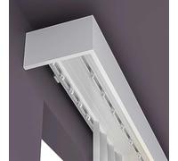 Générique Système de Tringle à Rideaux, Caisson Mural Double Robuste - Rail Coulissant en Aluminium de 5 m pour Chambre, Salon et Bureau - Cache-Tringle Durable pour Une