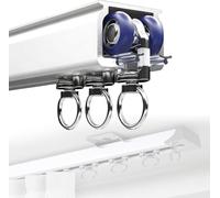 Générique Système de Tringle à Rideaux, Tringle de Plafond Robuste - Rail en Aluminium Blanc de 1,8 m avec roulettes silencieuses, Longueur Ajustable, Fixation Murale, id