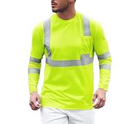 Générique T-Shirt de Construction Respirant et Absorbant pour Homme, séchage Rapide, avec Bande réfléchissante (Light Green, XL)
