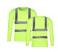 Générique T-Shirt réfléchissant Haute visibilité pour Hommes, Chemises en à Manches Longues, Chemise de Travail (Green, XL)