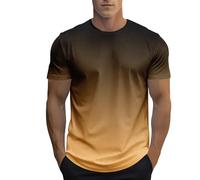 Générique T-Shirts Homme Tee-Shirt Été Décontracté Tee Shirt Dégradé Impression Teeshirt Manches Courtes Extensible Quotidien Teeshirt Doux Léger Mode Vente Flash du Jour Et Soldes Jaune L