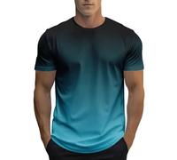 Générique T-Shirts Homme Tee-Shirt Été Décontracté Tee Shirt Dégradé Impression Teeshirt Manches Courtes Extensible Quotidien Teeshirt Doux Léger Mode Votre Compte Bleu Ciel M