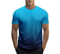 Générique T-Shirts Homme Tee-Shirt Été Décontracté Tee Shirt Dégradé Impression Teeshirt Manches Courtes Extensible Quotidien Teeshirt Doux Léger Mode Commandes en Cours Bleu L