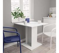 Générique Table à Manger Bois d'Ingénierie 80x80x75 cm Blanc | Base Carrée Stable, Facile à Nettoyer, Design Minimaliste, Repas Quotidiens
