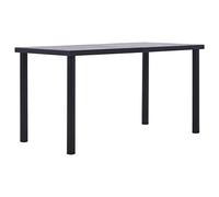Générique Table À Manger Noir Et Gris Béton 140x70x75 Cm MDF | Structure Métal Enduit De Poudre, Plateau Lisse Avec Veines De Bois, Facile À Assembler Et Nettoyer