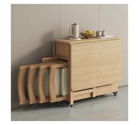 Générique Table À Manger Pliante Et Chaises, Table À Abattant Rétractable en Bois Massif avec Tiroir De Rangement for Salon, Hospitalité, Bureau Portable Extensible Robuste Et Facile À Installer
