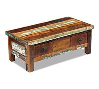 Générique Table Basse à tiroirs Bois de récupération 90x45x35 cm,Meubles,Tables,Tables Basses et Tables d'appoint,Tables Basses,Brun,22 KG,243321