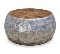 Générique Table Basse Aluminium Teck 60x60x30 cm,Meubles,Tables,Tables Basses et Tables d'appoint,Tables Basses,Argent,8.9 KG,244549