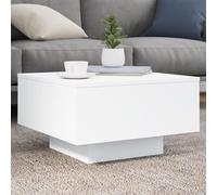 Générique Table Basse avec lumières LED Blanc 55x55x31 cm,Meubles, Tables, Tables Basses et Tables d'appoint, Tables Basses, Blanc (Poids 14.02KG)