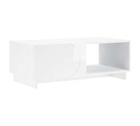 Générique Table Basse Blanc Brillant 95 x 50,5 x 35 cm Bois d'Ingénierie | Tiroirs intégrés, compartiments spacieux, système de tiroirs flexible, style minimaliste, entretien au chiffon humide,