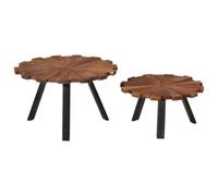 Générique Table Basse Bois Massif Recupere Fer 2 Pieces | Dessus Spacieux, Pieds en Fer Robustes, Teck Manguier Pin Hetre, Unique