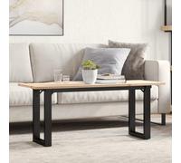 Générique Table Basse Cadre en O 110x40x45 cm Bois de Pin Massif | Structure acier robuste, design rustique, dessus solide pour boissons et deco, stable et securise