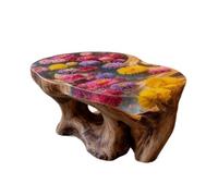 Générique Table Basse Florale en résine époxy for Le Salon | Bois Live Edge, fait main, art des fleurs séchées, moderne, luxe