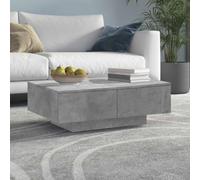 Générique Table Basse Gris Beton 90x60x31 cm Agglomere | Surface Robuste, Facile A Nettoyer, Pour Boissons Et Decoration