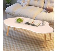 Générique Table Basse Nuage Blanche, Table Basse Moderne en Bois 100 x 50 x 41 cm, Forme Organique avec Plateau Spacieux, Table de Salon pour Petit Appartement, Chambre et Bureau