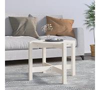 Générique Table Basse Ronde 62 cm Bois Massif Pin Blanc | Plateau pratique, Cadre robuste, Style rustique, Manuel de montage inclus